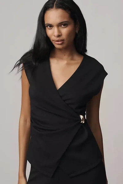 Maeve Hardware Wrap Top In Black