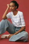 Maeve Harmon Jacquard Sweater Tee By  In Blue