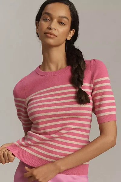 Maeve Harmon Jacquard Sweater Tee By  In Pink