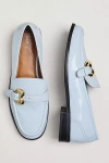 Maeve Heart Buckle Loafers In Blue