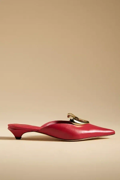 Maeve Heart Mule Heels In Red