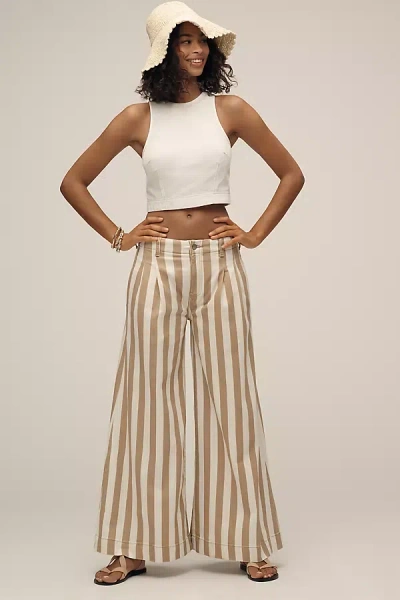 Maeve High-rise Wide-leg Jeans In Beige
