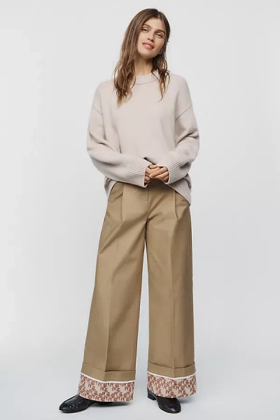 Maeve High-cuff Chino Trousers Pants In Black