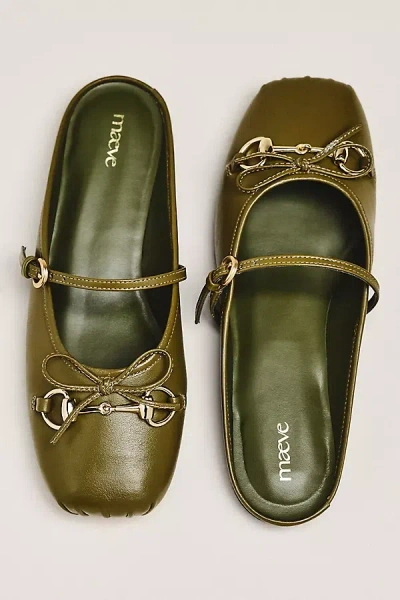 Maeve Horsebit Mule Ballet Flats In Green