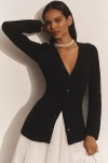 Maeve Hourglass Cardigan Sweater In Black