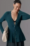Maeve Hourglass Cardigan Sweater In Blue