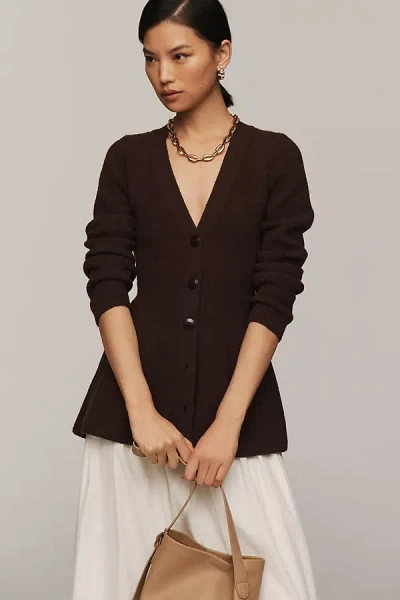Maeve Hourglass Cardigan Sweater In Brown