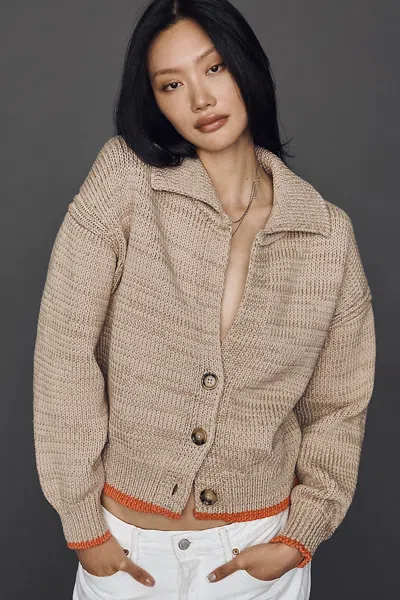 Maeve Icon Chunky Cardigan In Neutral