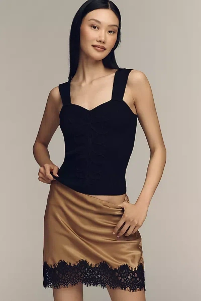 Maeve Icon Sweetheart Knit Tank Top In Black