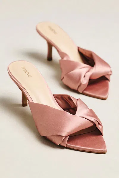 Maeve Ilora Satin Twist Mule Heels In Pink