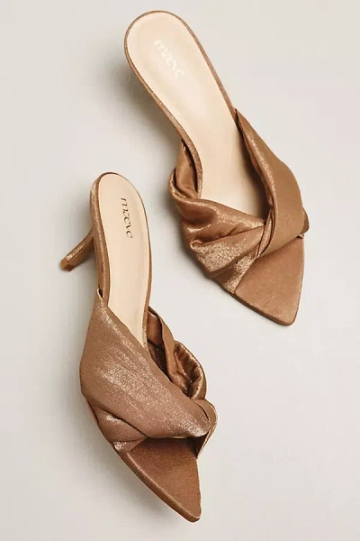 Maeve Ilora Satin Twist Mule Heels In Brown