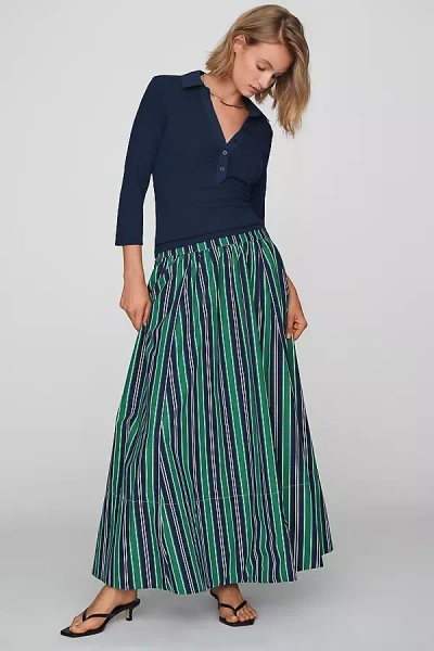 Maeve Jacie Poplin Printed Maxi Skirt By  In Multi