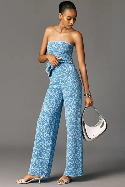Maeve Jacquard Sweater Pull-on Pants In Blue