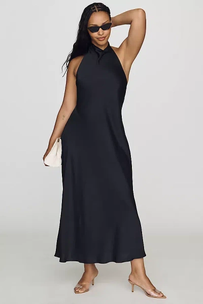 Maeve Jamie Halter Open Back Midi Dress By  In Black