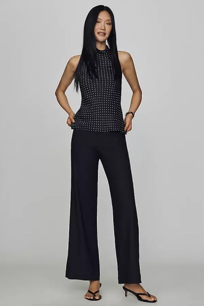 Maeve Jude European Linen Stretch Trousers Pants In Black