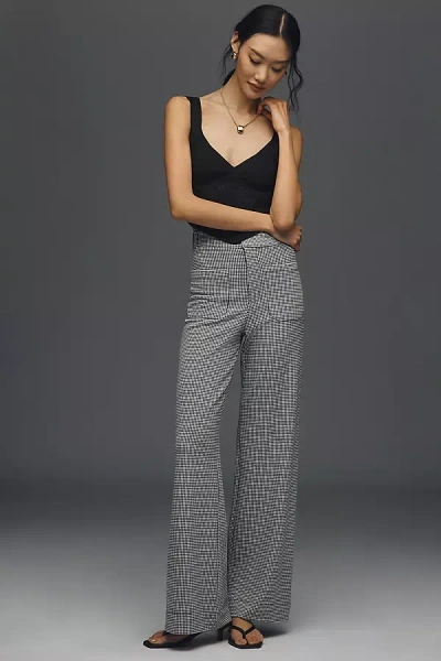 Maeve Jude Houndstooth Trousers Pants In Black