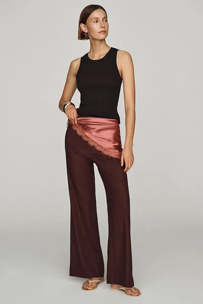Maeve Jude Linen Stretch Trousers Pants In Brown