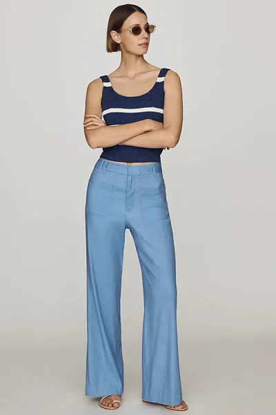 Maeve Jude Linen Stretch Trousers Pants In Blue