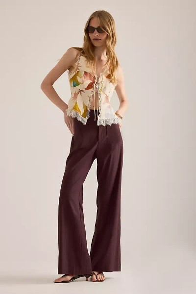 Maeve Jude Linen-blend Stretch Trousers In Brown