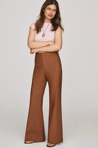 Maeve Jude Linen-blend Trousers Pants In Brown