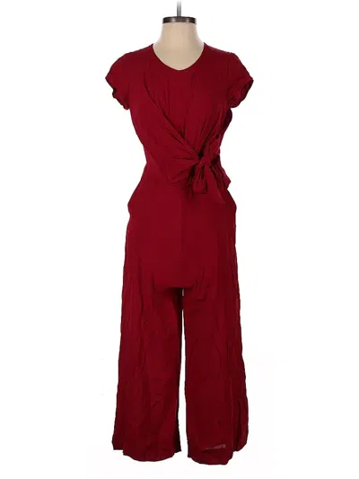 Pre-owned Maeve Jumpsuit In Burgundy