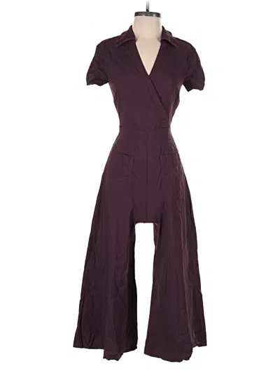 Pre-owned Maeve Jumpsuit In Burgundy