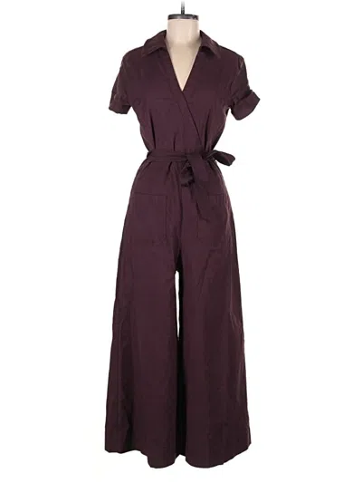 Pre-owned Maeve Jumpsuit In Burgundy