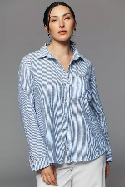 Maeve Kate Classic Buttondown Shirt By  In Blue