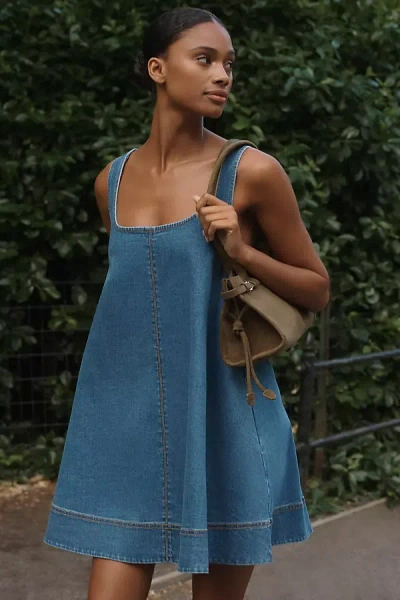 Maeve Keiko Denim Mini Dress In Blue