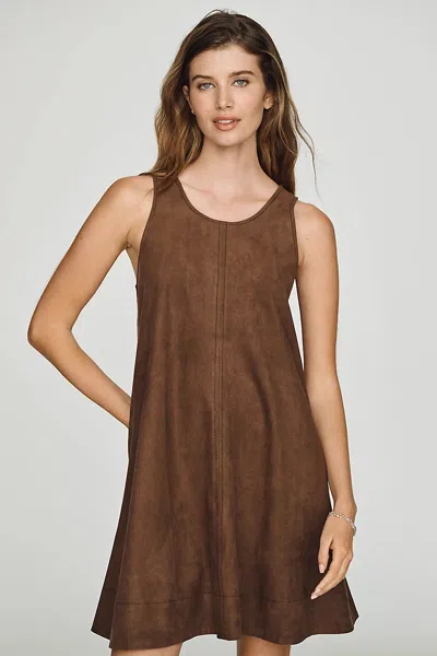 Maeve Keiko Faux-suede Mini Dress In Brown