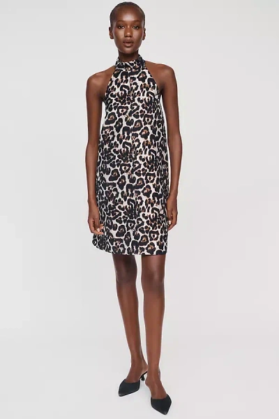 Maeve Keiko Halter Mini Dress In Black