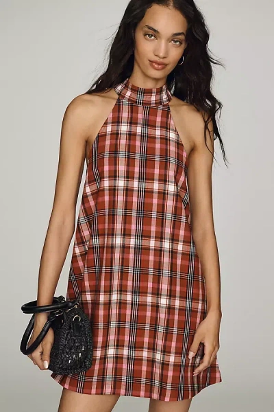 Maeve Keiko Halter Mini Dress In Multi
