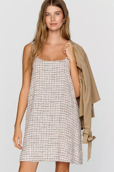 Maeve Keiko Tweed Mini Swing Dress In White