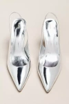 Maeve Kitten Slingback Heels In Silver