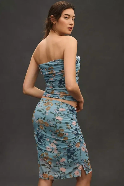 Maeve Knee-length Printed Mesh Skirt In Multicolor