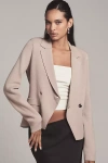 Maeve Knit Blazer Jacket In Beige