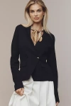Maeve Knit Blazer Jacket In Blue