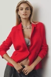 Maeve Knit Blazer Jacket In Red
