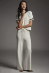 Maeve Knit Side-stripe Track Pants In White