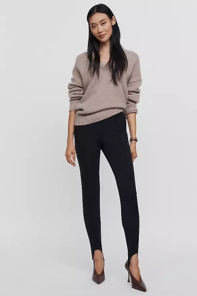 Maeve Knit Stirrup Trousers Pants In Black