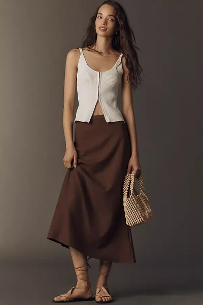 Maeve Knit Trumpet Skirt In Brown