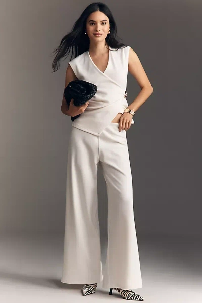 Maeve Knit Wide-leg Pull-on Pants In White