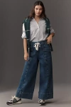 Maeve La Ponche Tie-waist High-rise Wide-leg Jeans In Blue