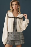 Maeve Lace Collar Cardigan Sweater