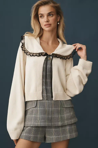 Maeve Lace Collar Cardigan Sweater