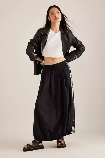 Maeve Lace-stripe Bubble Maxi Skirt In Black