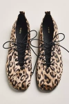 Maeve Lace-up Ballet Flats In Animal Print