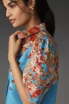 Maeve Lantern-sleeve Blouse In Blue