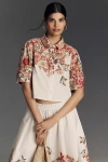 Maeve Lantern-sleeve Blouse In White