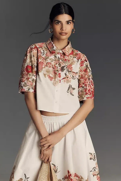Maeve Lantern-sleeve Blouse In White